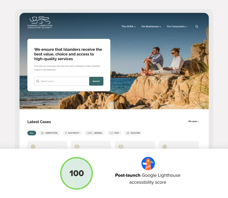GCRA Website Post Launch Google Lighthouse