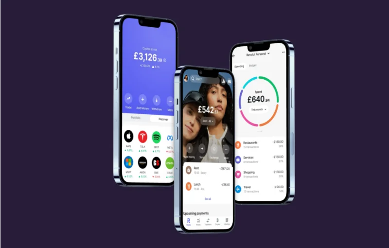 Revolut personal banking app screenshots