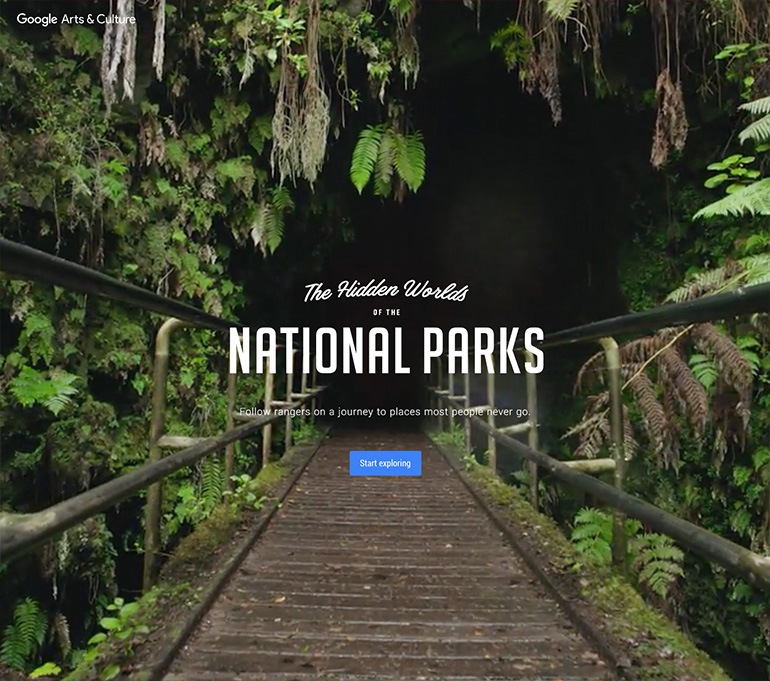 The Hidden Worlds of The National Parks website screenshot