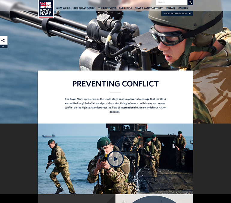 Royal Navy website screenshot