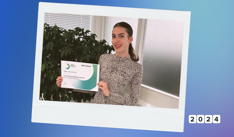 Mayna with her DMI course certificate