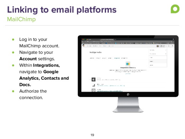 Linking to email platforms information