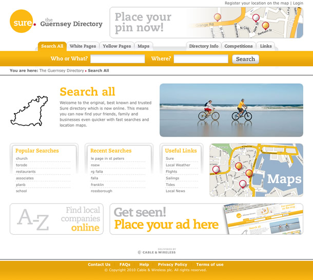 The Guernsey Directory website screenshot