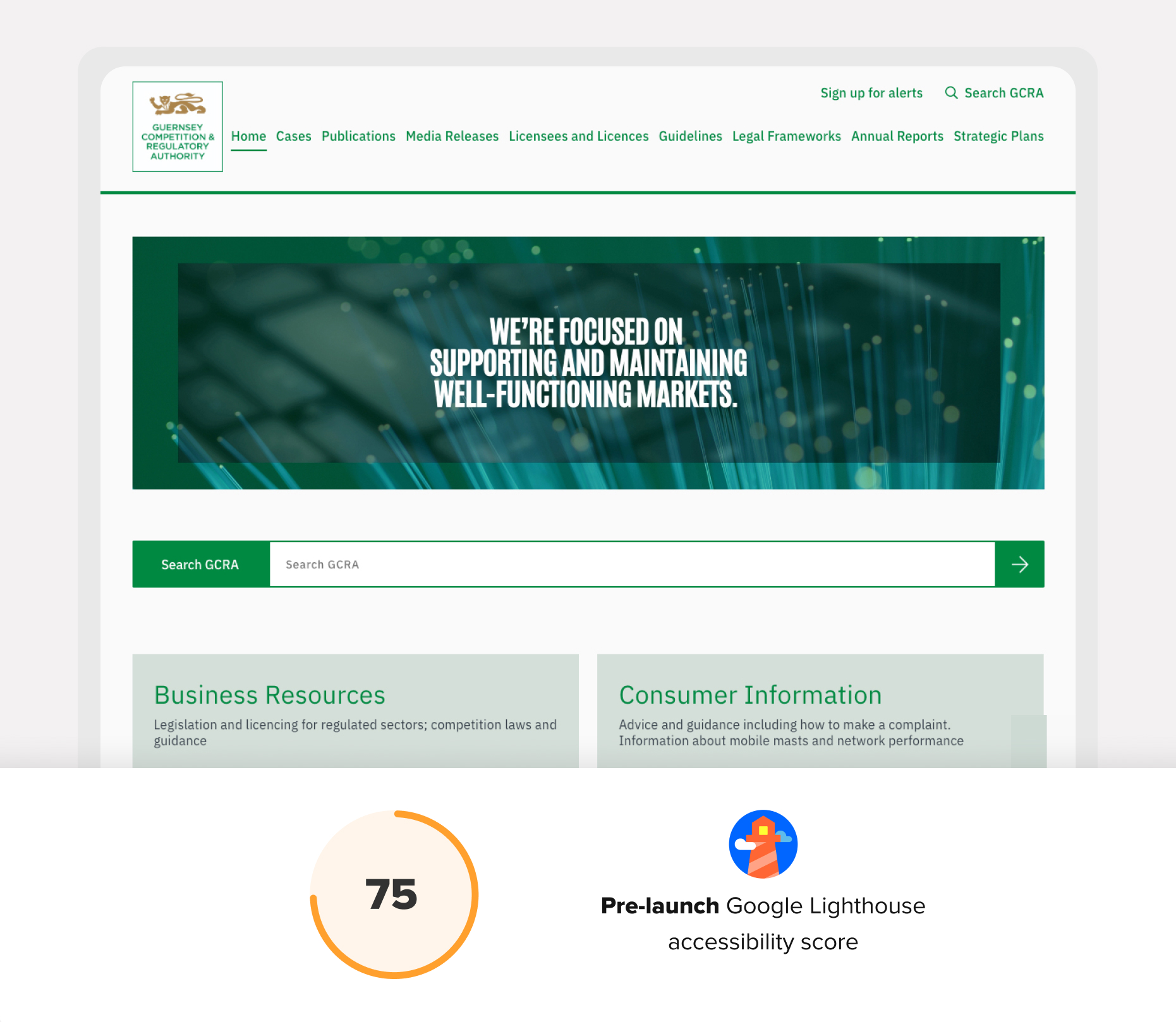 GCRA Website Pre Launch Google Lighthouse