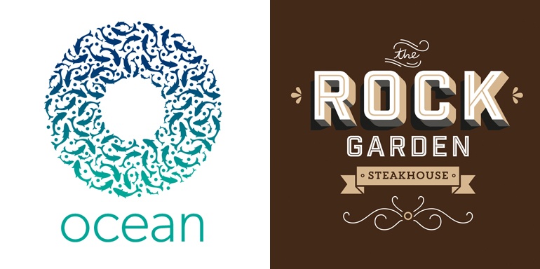 Ocean and The Rock Garden logos