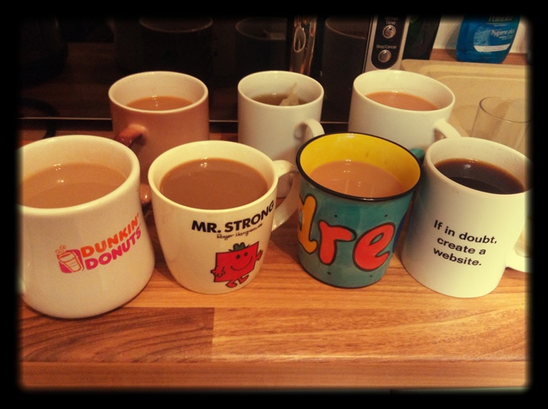 Mugs full of tea