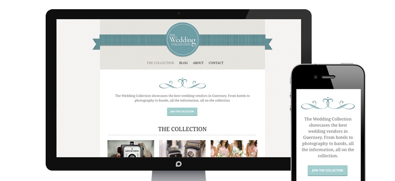 The Wedding Collection website screenshots