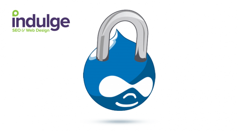 Drupal logo with lock