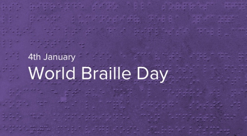 Text that says '4th January - World Braille Day'