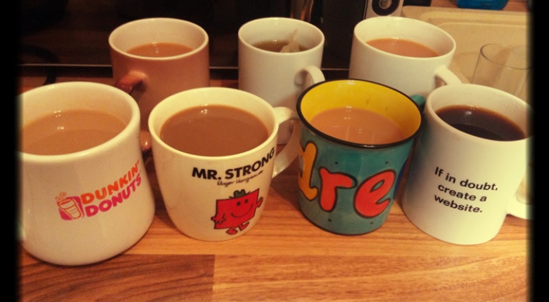 Mugs full of tea