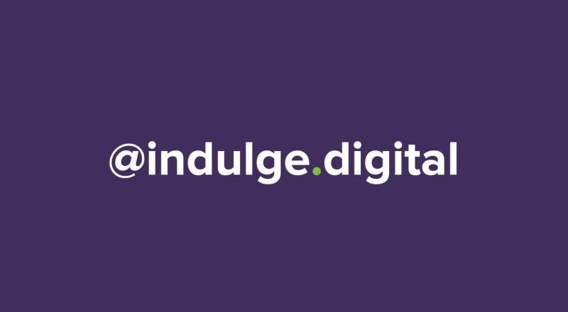 Text that says '@indulge.digital'