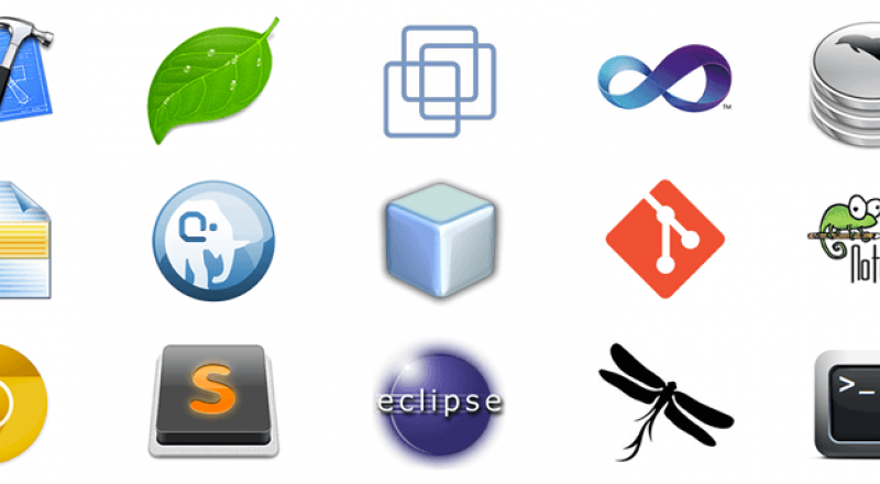 Various developer software app logos