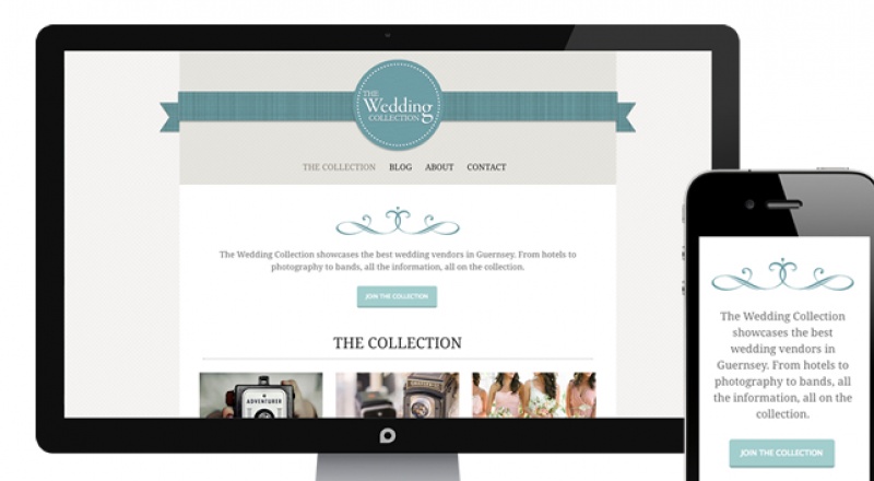 The Wedding Collection website screenshots