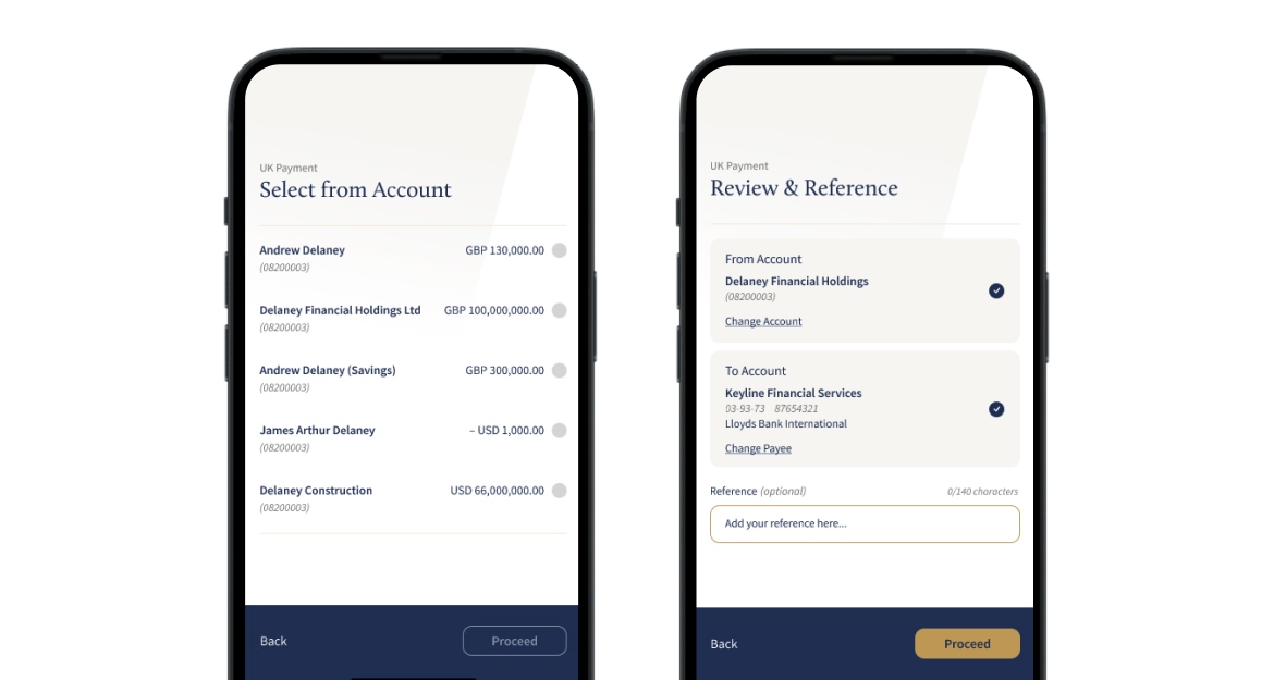 Internet banking app design screenshots - Concept B
