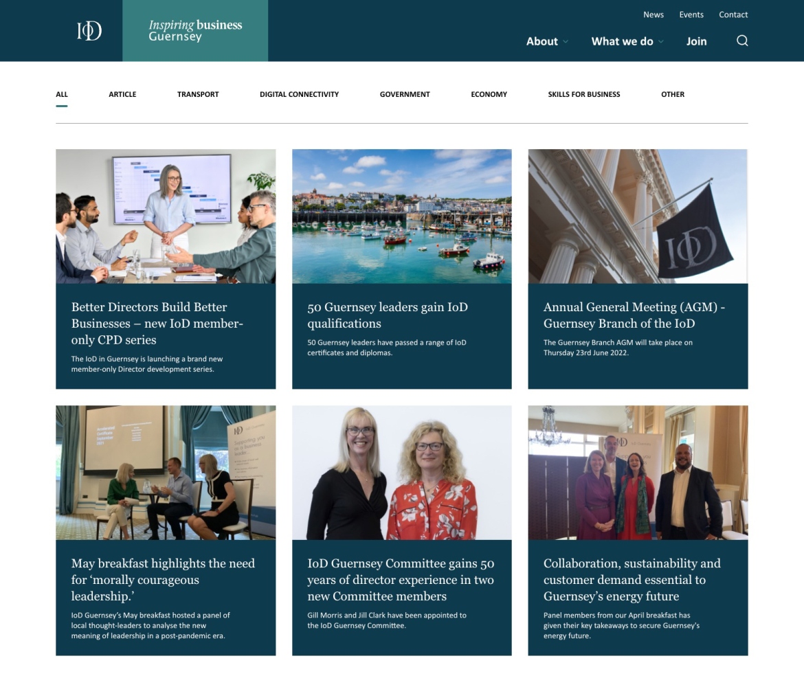 IoD Guernsey website news section