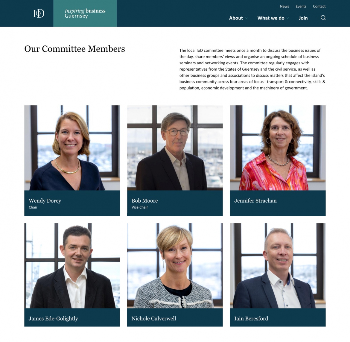 IoD Guernsey website committee members section