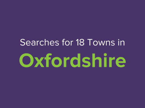 Text that says 'Searches for 18 towns in Oxfordshire'