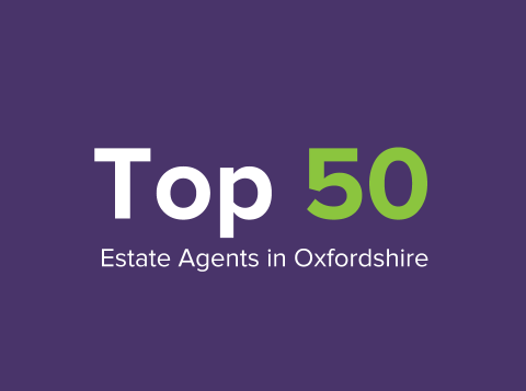 Text that says 'Top 50 estate agents in Oxfordshire'