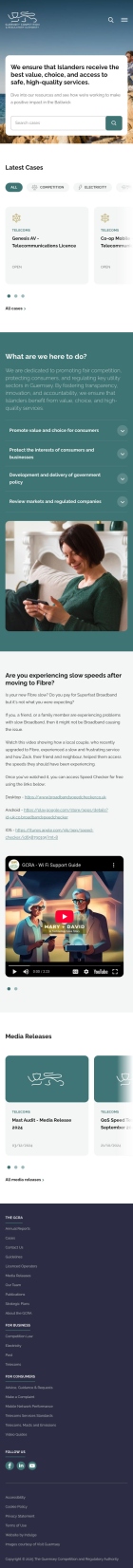 GCRA website screenshot mobile
