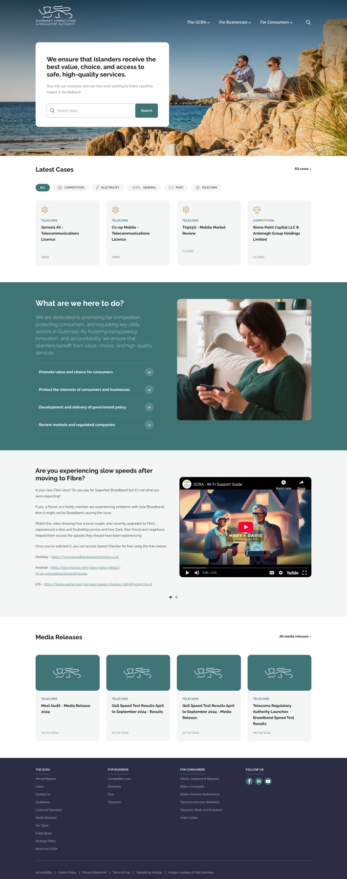 GCRA website screenshot desktop