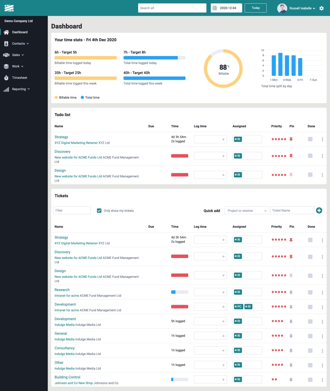 Springg app dashboard screenshot on desktop device